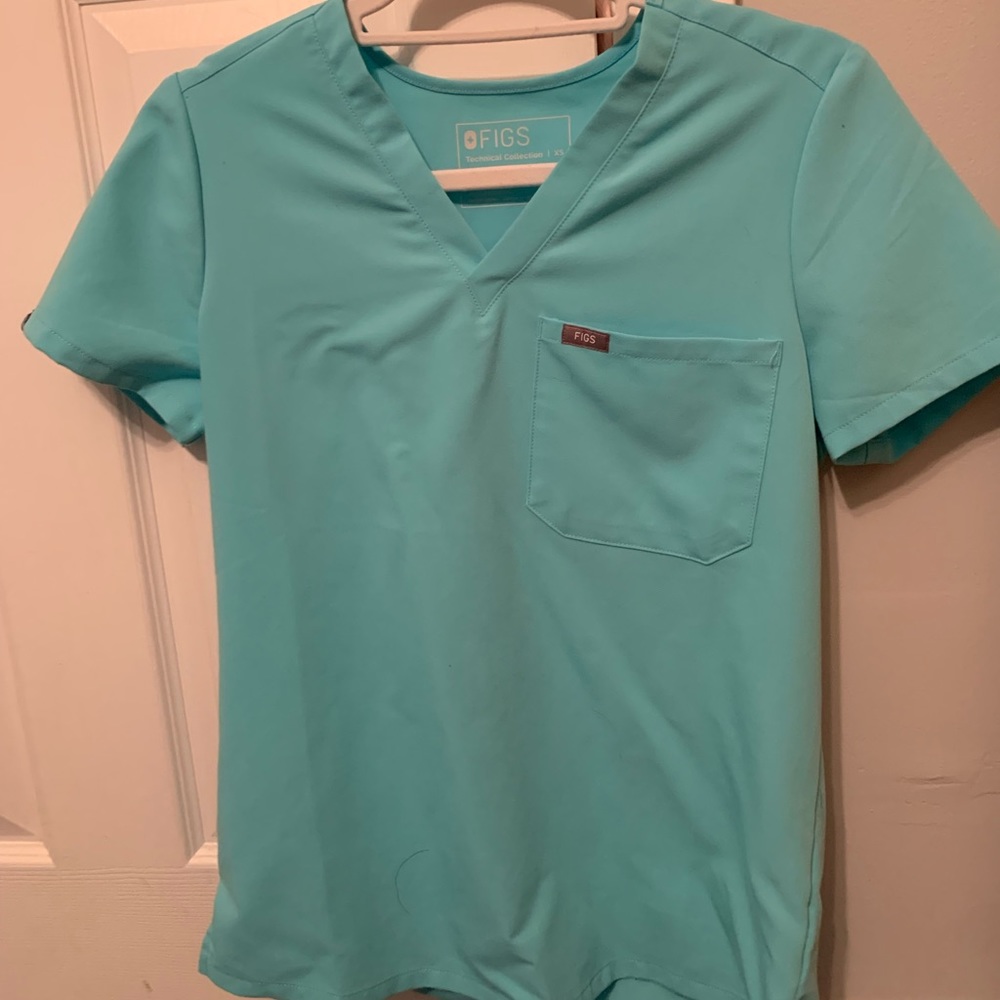 Figs Neon Blue catarina top size XS